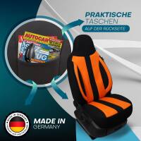 Pilot Sitzbezüge für Land Rover Discovery 4 ab 2009-2017 (Schwarz-Orange) ZENO503 | Mit ABE