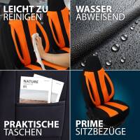 Pilot Sitzbezüge für Land Rover Freelander 2 FL ab 2010-2014 (Schwarz-Orange) ZENO503 | Mit ABE