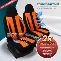 Pilot Sitzbezüge für Hyundai i20 GB ab 2014-2020 (Schwarz-Orange) ZENO503 | Mit ABE