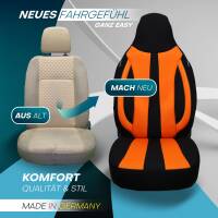 Pilot Sitzbezüge für Infiniti Q30 ab 2016 (Schwarz-Orange) ZENO503 | Mit ABE