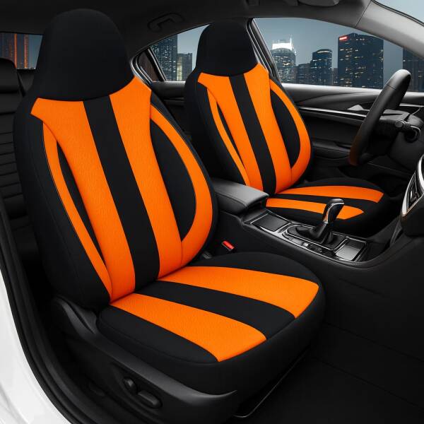 Pilot Sitzbezüge für Peugeot 508 1 ab 2010-2018 (Schwarz-Orange) ZENO503