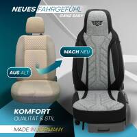 Pilot Sitzbezüge für Peugeot 3008 1 ab 2009-2016 (Schwarz-Hellgrau) HERM201 | Mit ABE