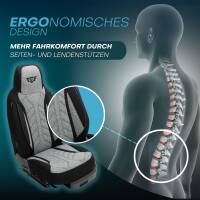 Pilot Sitzbezüge für Mercedes EQV 447 ab 2020 (Schwarz-Hellgrau) HERM201