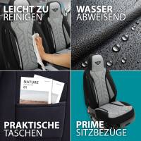 Pilot Sitzbezüge für Ford Tourneo Transit Connect 2FL ab 2018 (Schwarz-Hellgrau) HERM201
