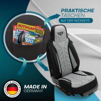 Pilot Sitzbezüge für Nissan Micra K13 ab 2010-2016 (Schwarz-Hellgrau) HERM201 | Mit ABE