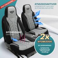 Pilot Wohnmobil Sitzbezüge für Extremmobil X-Line 4X4 (Schwarz-Hellgrau) HERM201