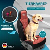 Pilot Sitzbezüge für Nissan Pixo ab 2009-2013 (Schwarz-Rot) HERM202 | Mit ABE
