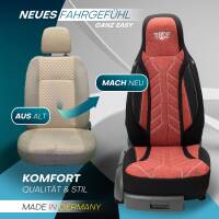 Pilot Sitzbezüge für Kia Sorento 3 UM ab 2015-2020 (Schwarz-Rot) HERM202 | Mit ABE