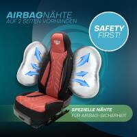 Pilot Sitzbezüge für Kia Sorento 3 UM ab 2015-2020 (Schwarz-Rot) HERM202 | Mit ABE