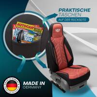 Pilot Sitzbezüge für Mercedes E Klasse W212 S212 ab 2009-2016 (Schwarz-Rot) HERM202