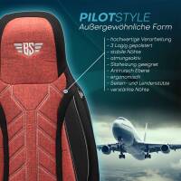 Pilot Sitzbezüge für Peugeot 3008 2 ab 2016 (Schwarz-Rot) HERM202 | Mit ABE