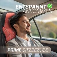 Pilot Sitzbezüge für Kia Sorento 2 XM ab 2009-2015 (Schwarz-Rot) HERM202 | Mit ABE