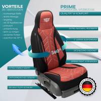 Pilot Wohnmobil Sitzbezüge für Bürstner Camper Van-Aufstelldach (Schwarz-Rot) HERM202