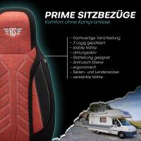 Pilot Wohnmobil Sitzbezüge für Bürstner Camper Van California Edition 630 (Schwarz-Rot) HERM202