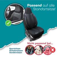Pilot Sitzbezüge für Volvo S70 V70 3 ab 2007-2016 (Schwarz) ZENO504 | Mit ABE
