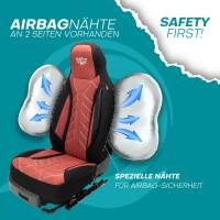 Pilot Wohnmobil Sitzbezüge für Chausson Galaxy 80 (Schwarz-Rot) HERM202