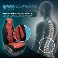 Pilot Wohnmobil Sitzbezüge für Dynamax Isata 5 (Schwarz-Rot) HERM202