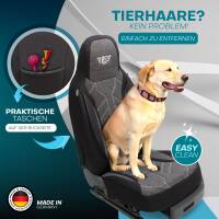 Pilot Sitzbezüge für Infiniti QX70 ab 2009-2018 (Schwarz-Anthrazit) HERM204 | Mit ABE
