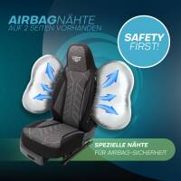 Pilot Sitzbezüge für Peugeot 407 ab 2004-2011 (Schwarz-Anthrazit) HERM204 | Mit ABE