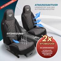 Pilot Sitzbezüge für Mercedes E Klasse W211 S211 ab 2002-2009 (Schwarz-Anthrazit) HERM204