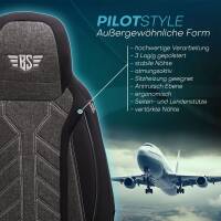 Pilot Sitzbezüge für Mercedes E Klasse W211 S211 ab 2002-2009 (Schwarz-Anthrazit) HERM204