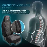 Pilot Sitzbezüge für Peugeot 4007 ab 2007-2012 (Schwarz-Anthrazit) HERM204