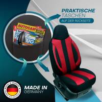 Pilot Sitzbezüge für Opel Signum ab 2003-2008 (Rot-Schwarz) ZENO505 | Mit ABE