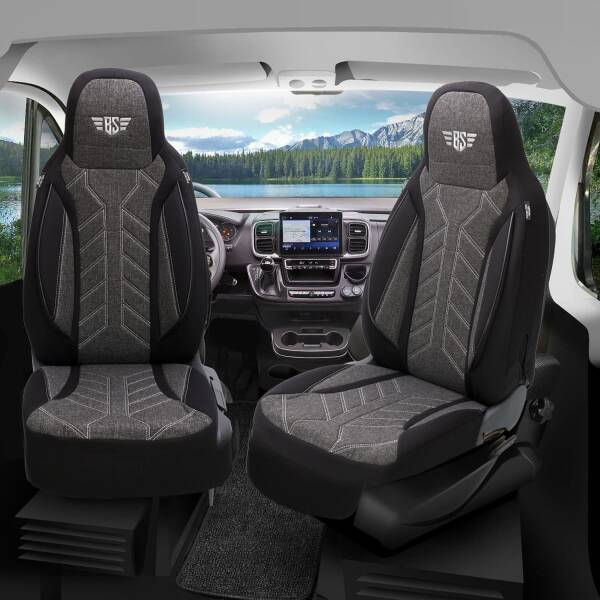 Pilot Wohnmobil Sitzbezüge für Westwood Boulevard (Schwarz-Anthrazit) HERM204