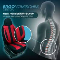 Pilot Sitzbezüge für Kia Venga ab 2019 (Rot-Schwarz) ZENO505 | Mit ABE