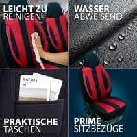 Pilot Sitzbezüge für Mitsubishi Space Star ab 2012-2022 (Rot-Schwarz) ZENO505 | Mit ABE