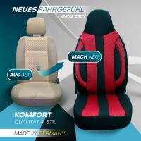 Pilot Sitzbezüge für Renault Trafic 2 ab 2001-2014 (Rot-Schwarz) ZENO505 | Mit ABE