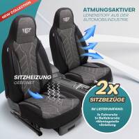 Pilot Wohnmobil Sitzbezüge für Parco Alkoven 630 (Schwarz-Anthrazit) HERM204