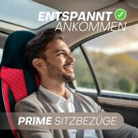 Pilot Sitzbezüge für VW T7 Multivan ab 2021 (Rot-Schwarz) ZENO505 | Mit ABE