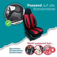 Pilot Sitzbezüge für Renault Clio 5 ab 2019 (Rot-Schwarz) ZENO505 | Mit ABE