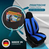 Pilot Sitzbezüge für VW Caddy 4 ab 2011-2021 (Schwarz-Blau) ZENO506 | Mit ABE
