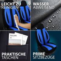 Pilot Sitzbezüge für Chevrolet Matiz 1 ab 2004-2018 (Schwarz-Blau) ZENO506 | Mit ABE