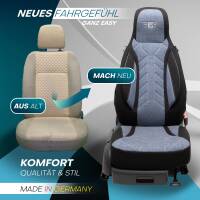 Pilot Sitzbezüge für Chevrolet Spark M300 M400 ab 2010 (Schwarz-Blau) HERM206 | Mit ABE
