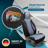 Pilot Sitzbezüge für Mercedes C-Klasse W205 S205 ab 2014-2021 (Schwarz-Blau) HERM206 | Mit ABE